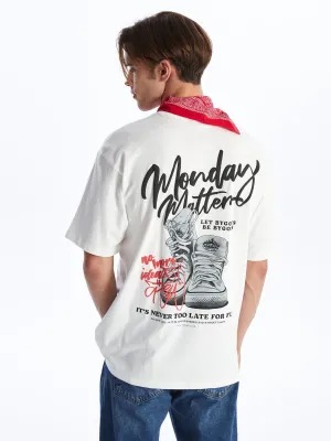 Crew Neck Short Sleeve Printed Combed Cotton Men T-Shirt