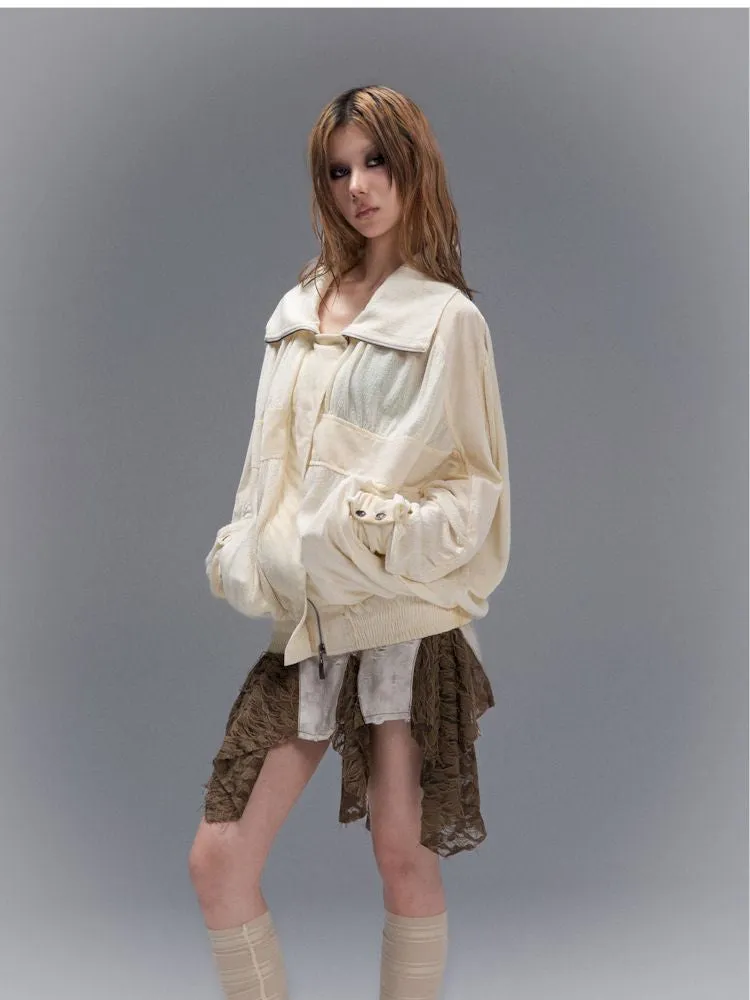 Cross Loose Thin Knit Sunscreen Long Sleeve Jacket【s0000008466】