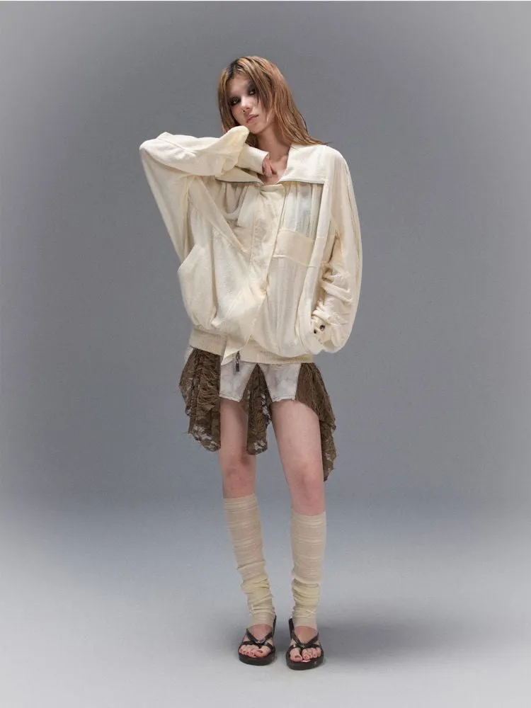 Cross Loose Thin Knit Sunscreen Long Sleeve Jacket【s0000008466】