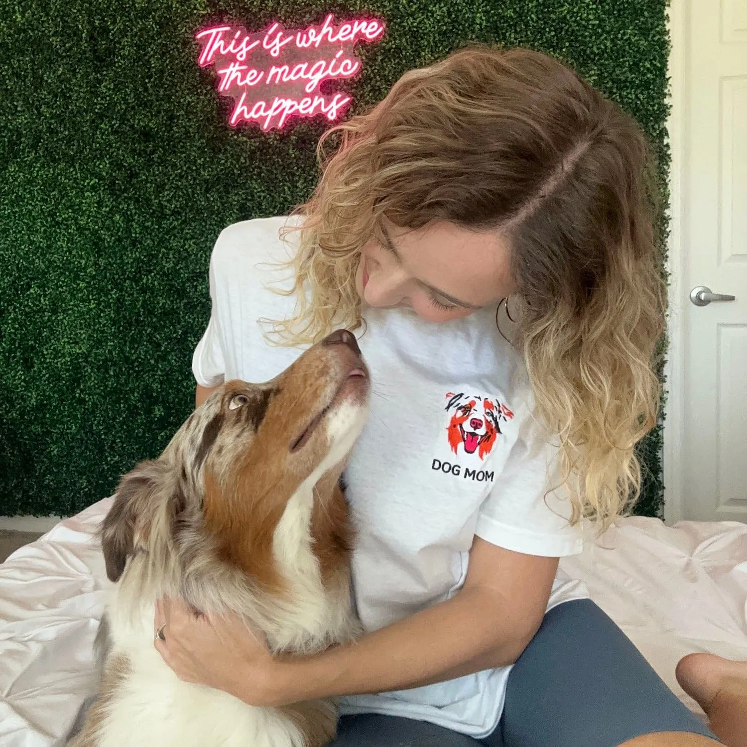Custom Embroidered Pet Face Tee Shirt