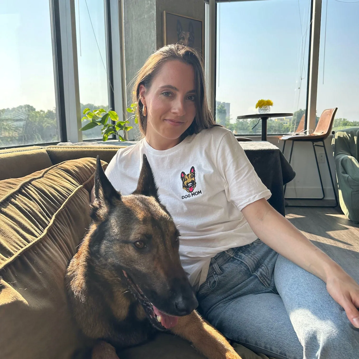 Custom Embroidered Pet Face Tee Shirt
