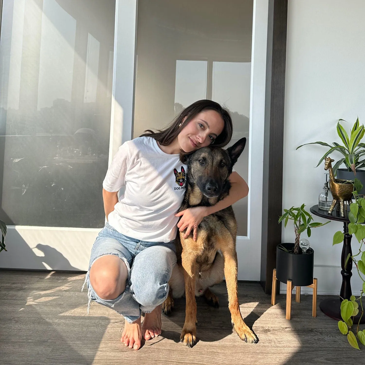 Custom Embroidered Pet Face Tee Shirt