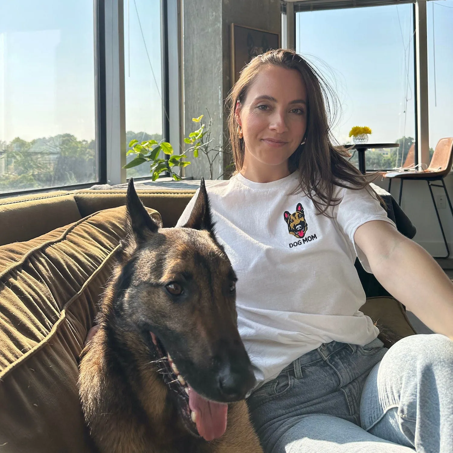 Custom Embroidered Pet Face Tee Shirt
