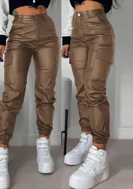 Custom Isabella Leather Cargo Pants: Street Style