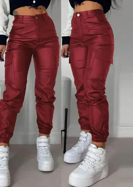 Custom Isabella Leather Cargo Pants: Street Style