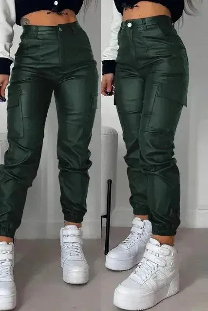 Custom Isabella Leather Cargo Pants: Street Style
