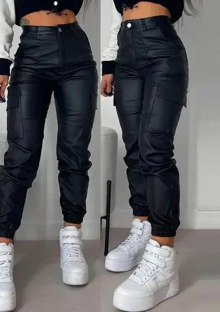 Custom Isabella Leather Cargo Pants: Street Style