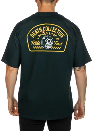 DEATH COLLECTIVE  Shop Tee - Green - OVERSIZED