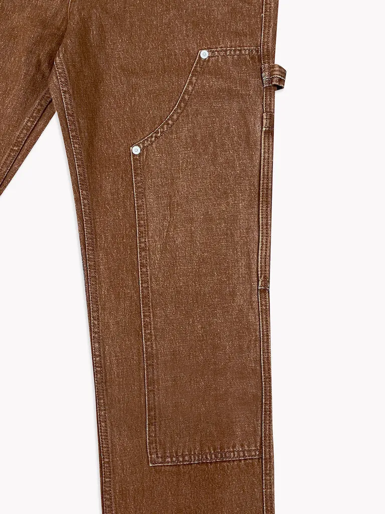 Denim Carpenter Pants-Brown