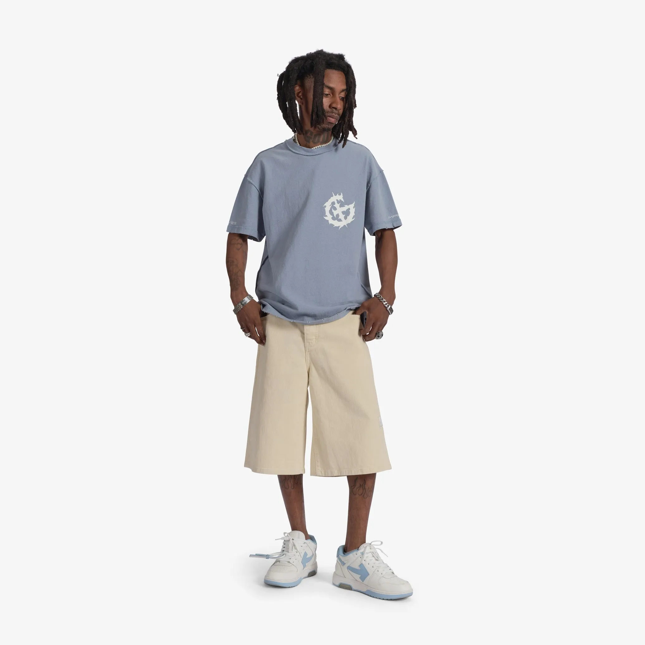 Denim Jorts (faded cream)
