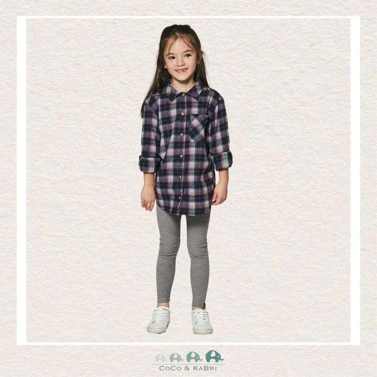 Deux Par Deux: Girls Rib Leggings Grey