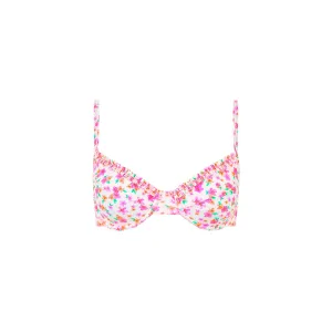 Double Ruffle Underwire Bikini Top - Flamingo Flora