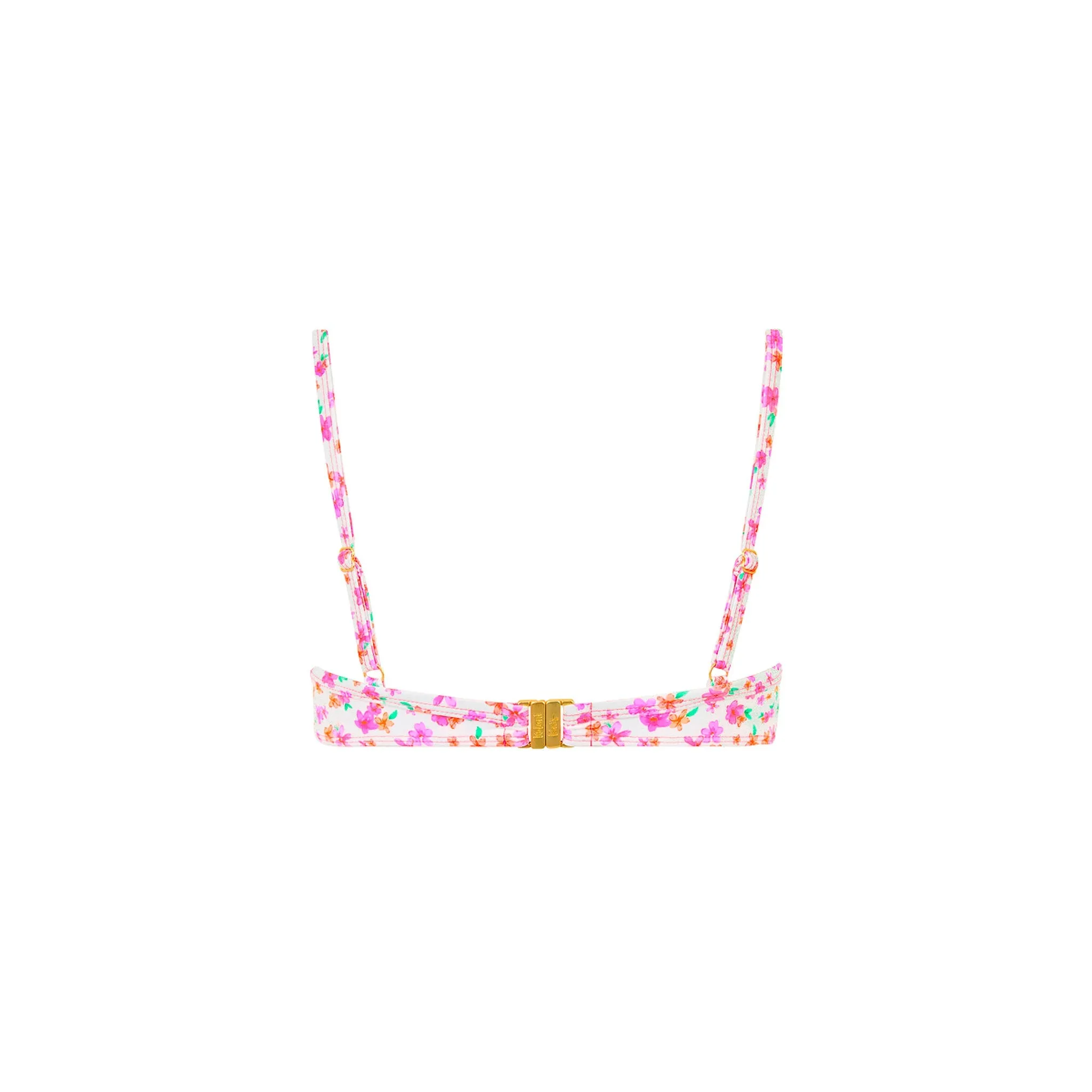 Double Ruffle Underwire Bikini Top - Flamingo Flora