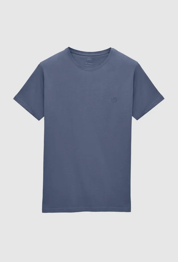Ds Damat Regular Fit Indigo Plain Knitted T-shirt