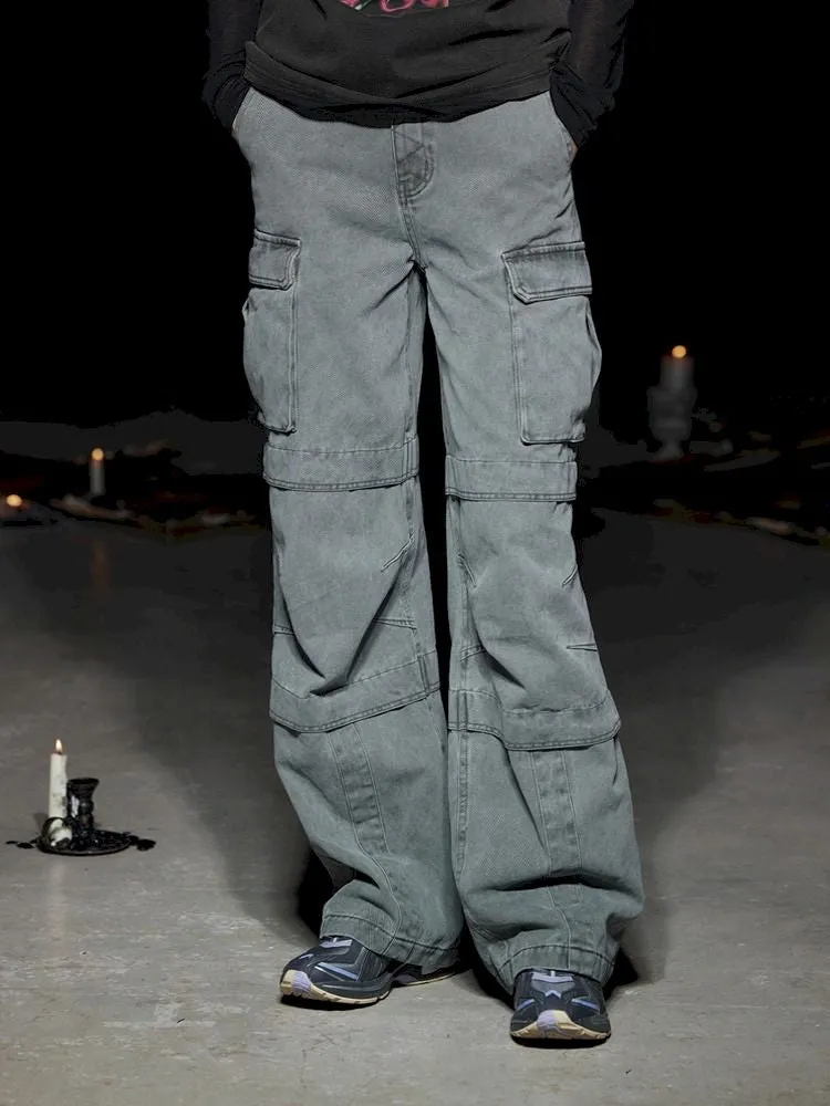 Durable Washed Straight Work Pants