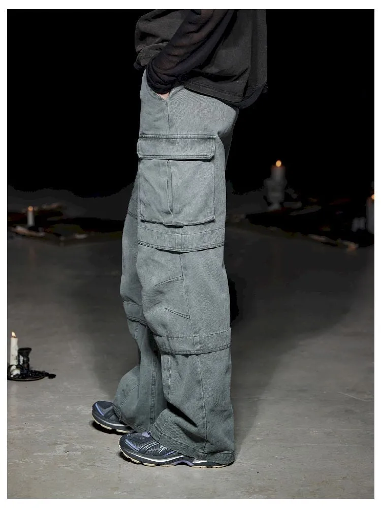 Durable Washed Straight Work Pants