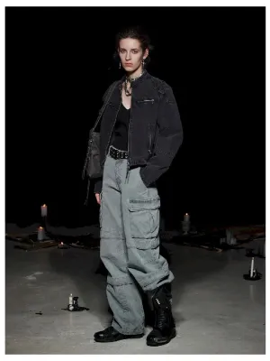 Durable Washed Straight Work Pants