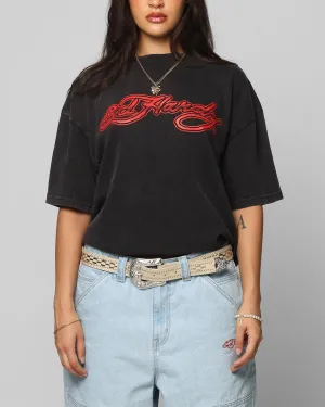 Ed Hardy Tribal T-Shirt Black Acidwash