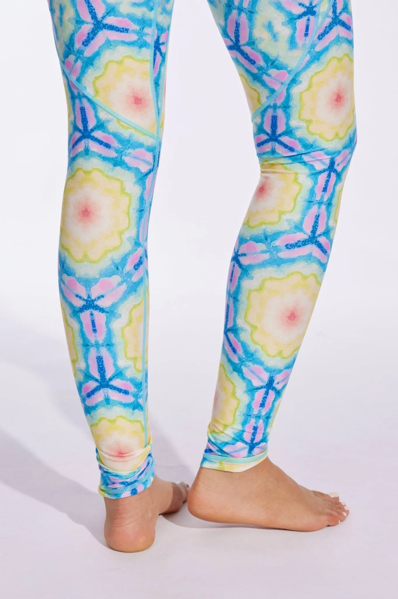 Electric Bloom Sculpt Leggings – Blue Mirage