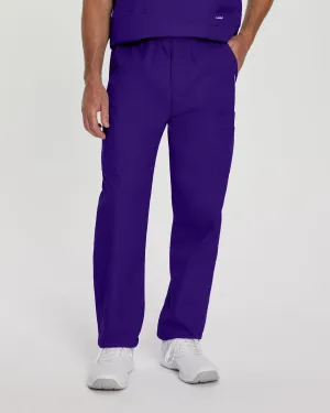 Essentials 8555 Men's Cargo Scrub Pants Grape