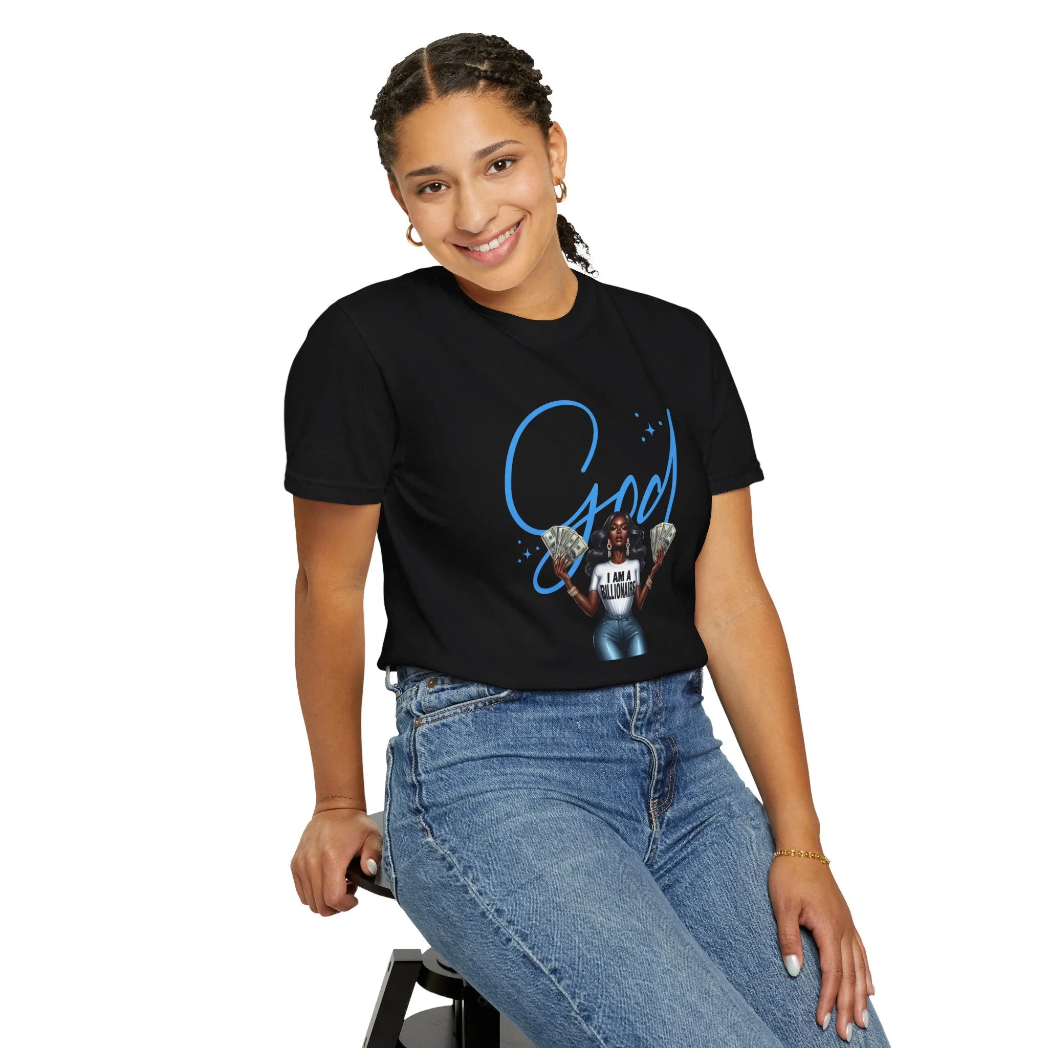 Faith & Fortune Women's Tee - God   I'm a Billionaire' Design