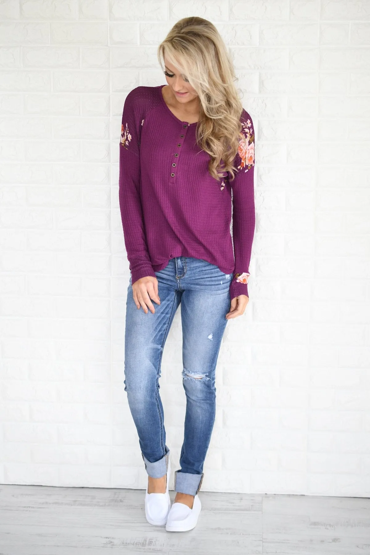 Feelings in Floral Top - Purple