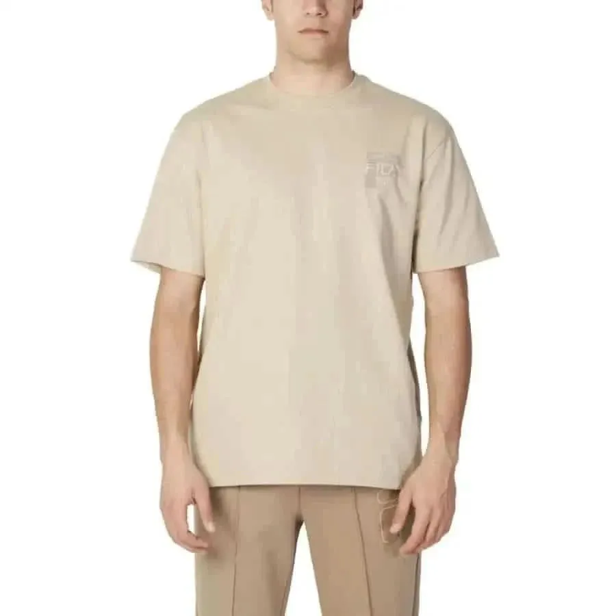Fila Men's Green Round Neck Cotton T-Shirt