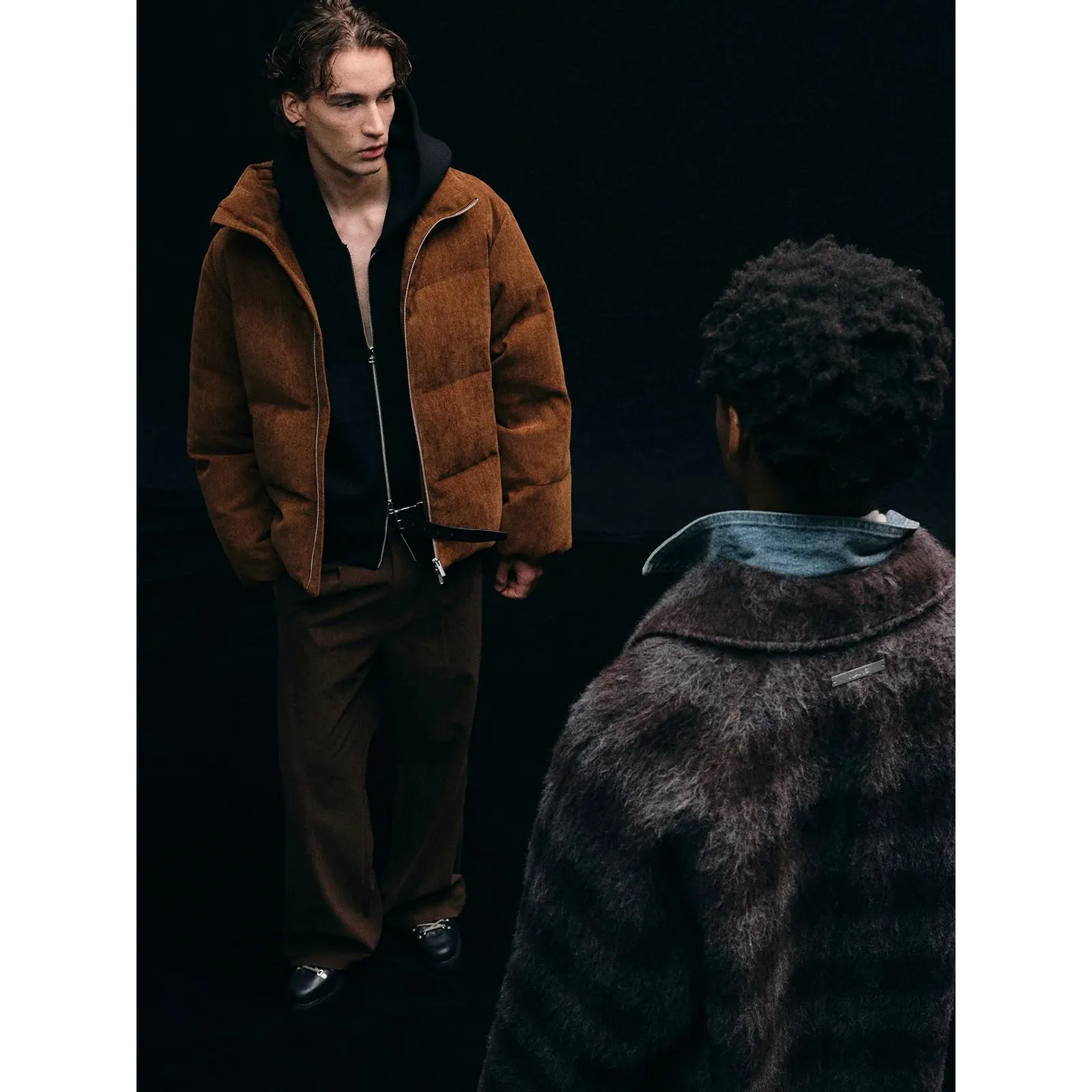 Fine Velvet Quilted Turtleneck Jacket