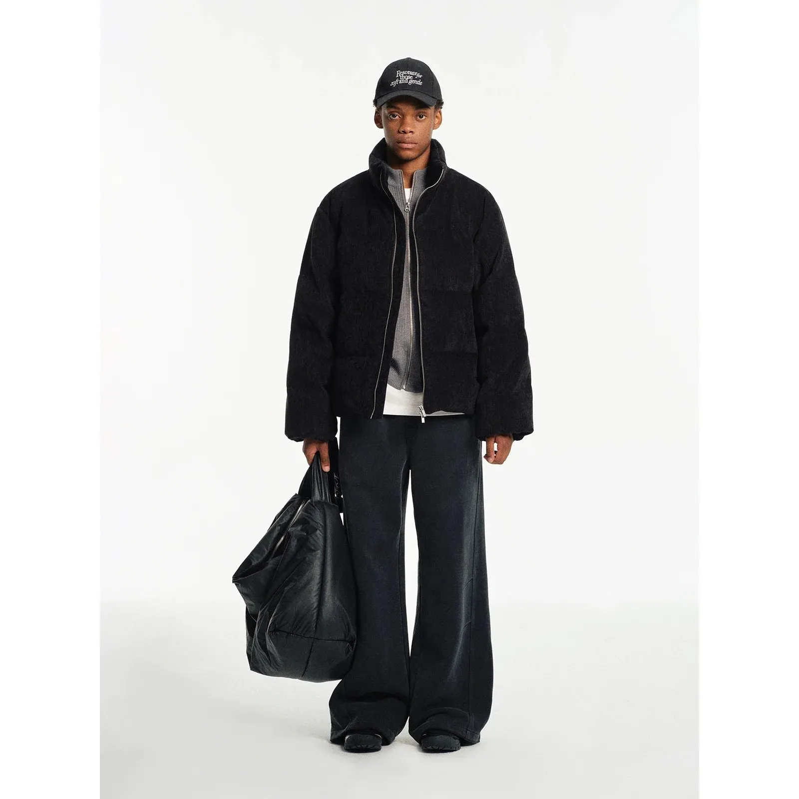 Fine Velvet Quilted Turtleneck Jacket