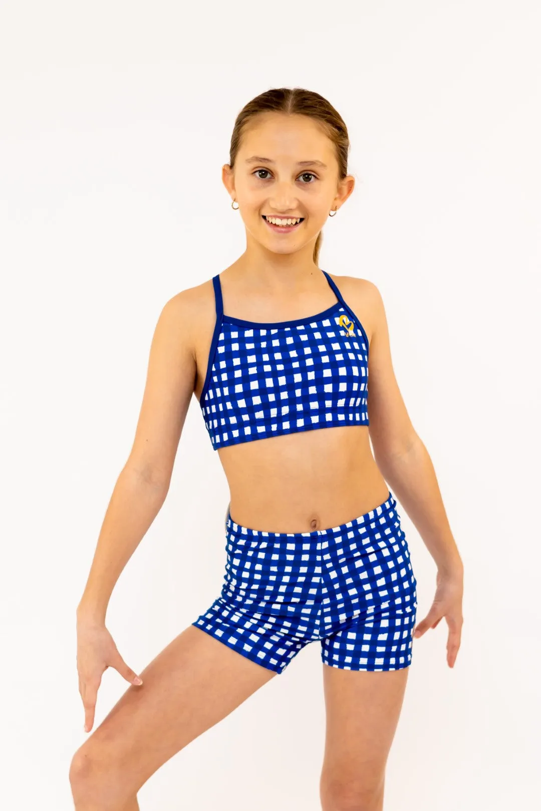 Floral Check - Gym Swim Tops