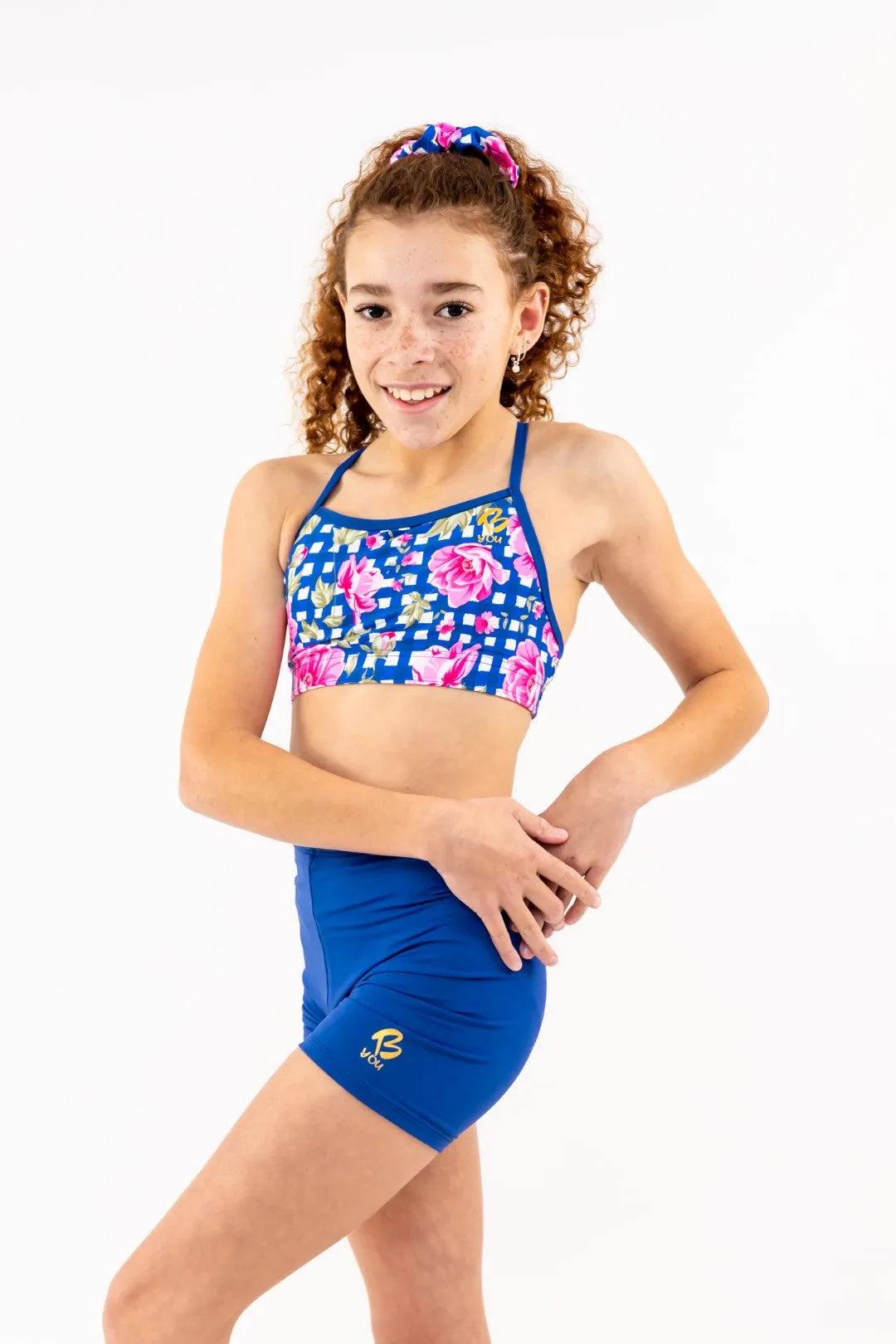 Floral Check - Gym Swim Tops