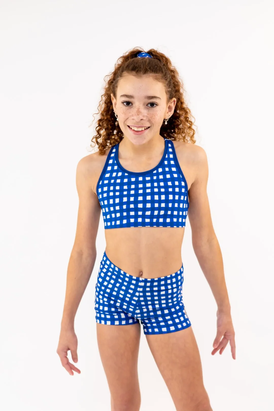 Floral Check - Gym Swim Tops