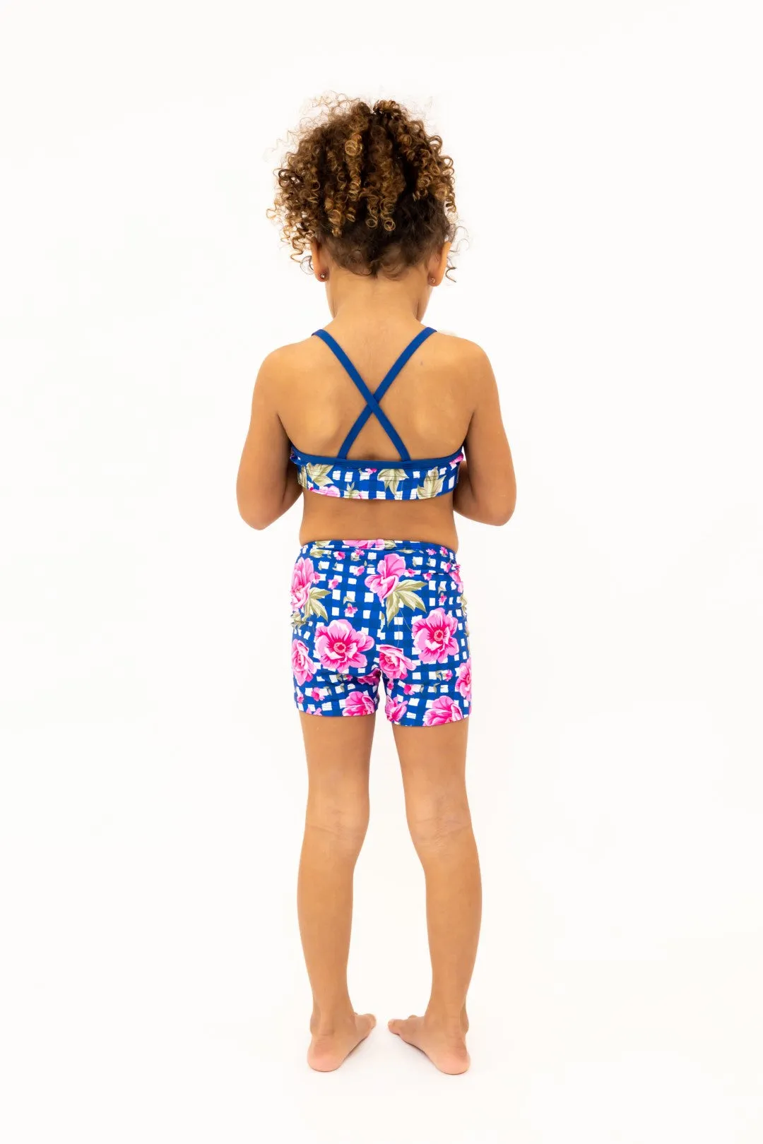 Floral Check - Gym Swim Tops