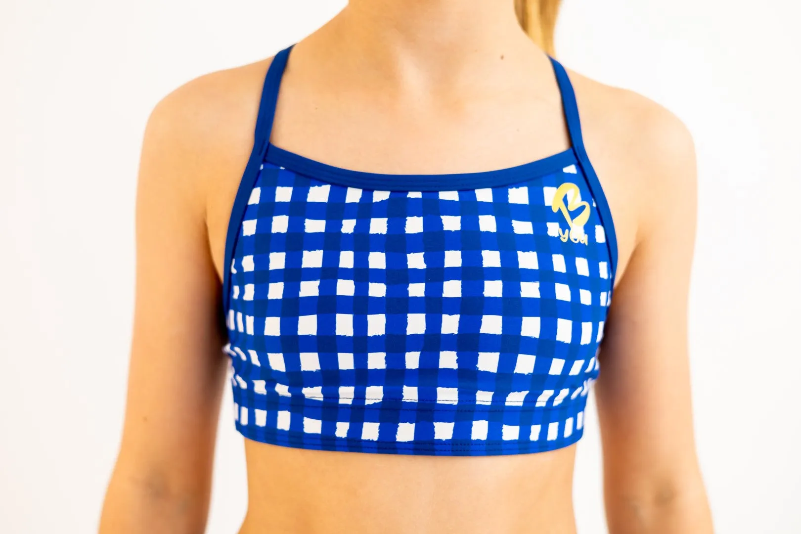 Floral Check - Gym Swim Tops