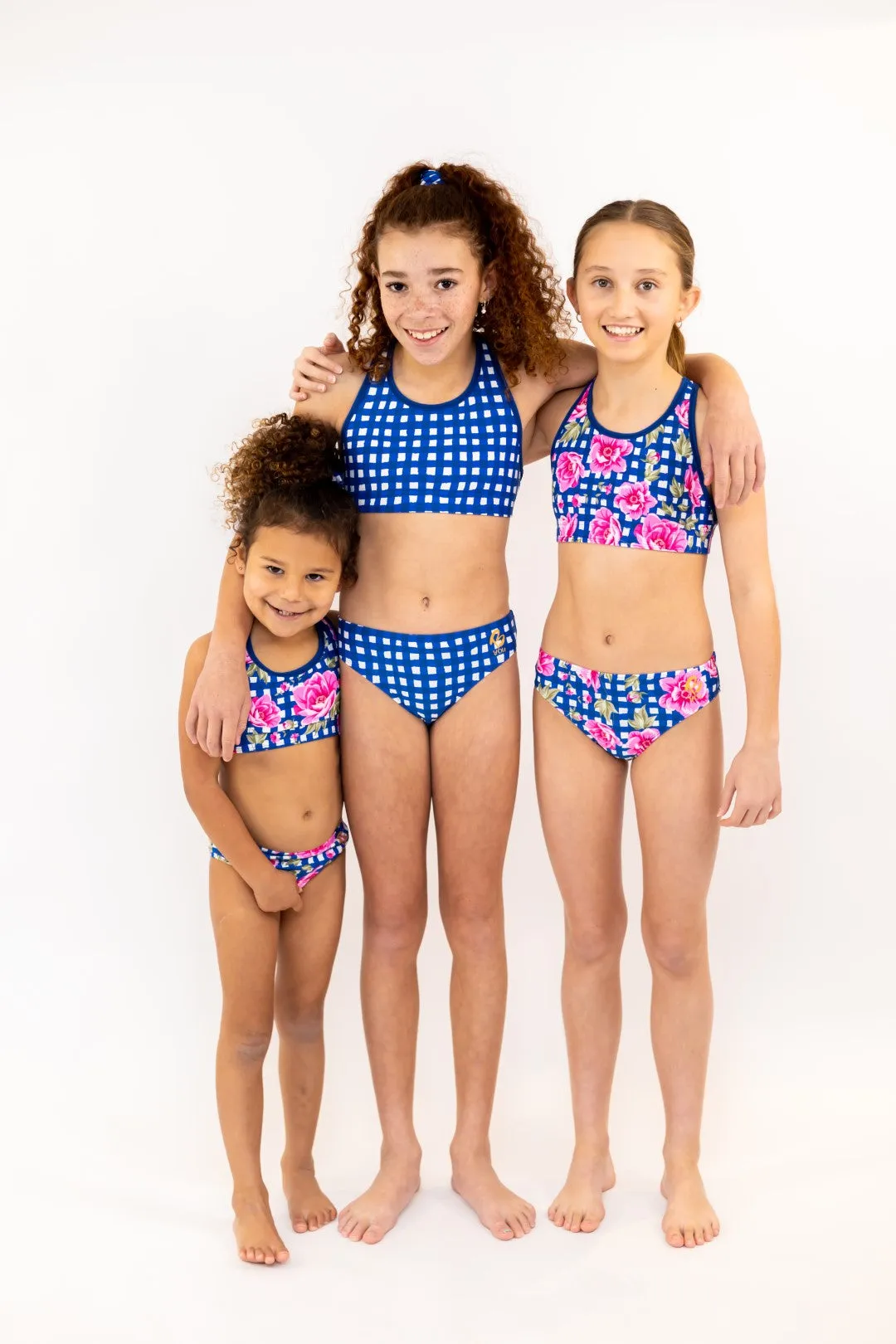 Floral Check - Gym Swim Tops