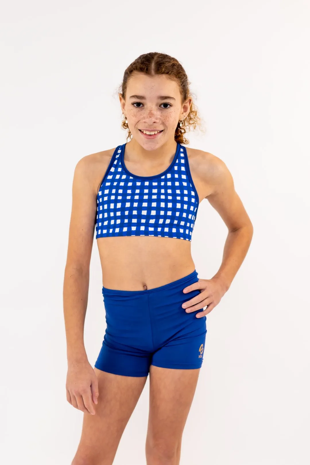 Floral Check - Gym Swim Tops