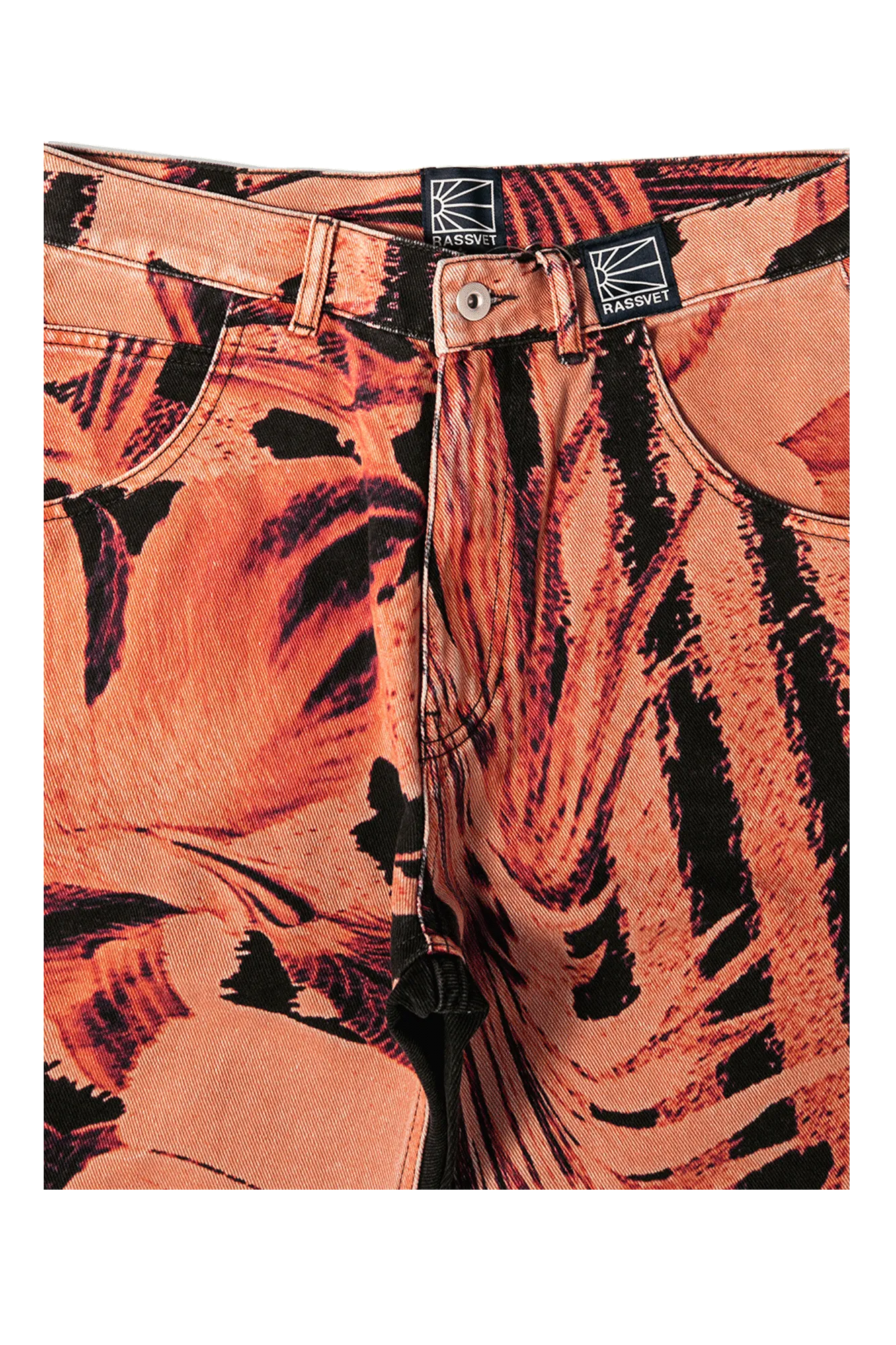 Flower Print Baggy Denim Shorts