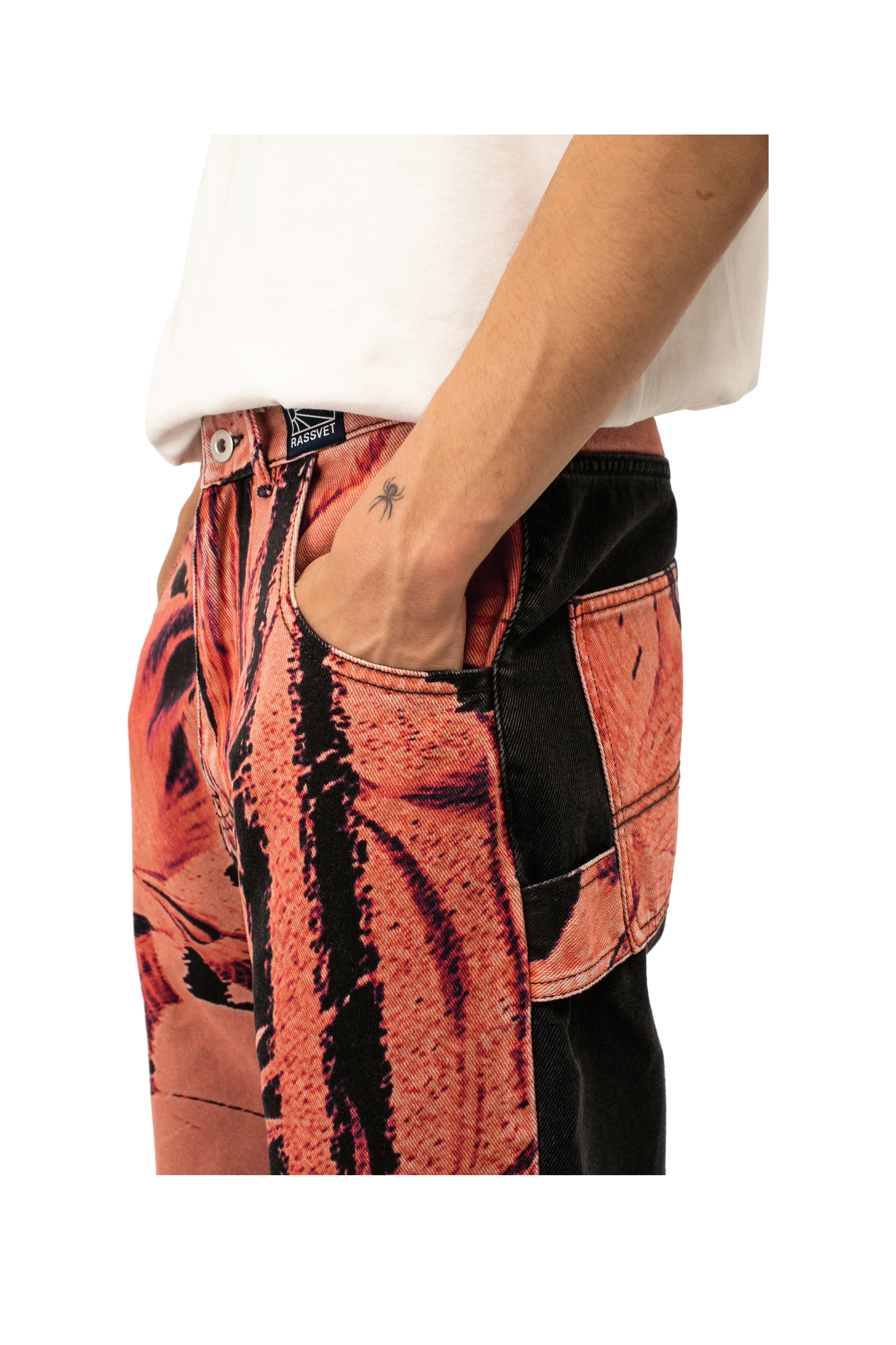 Flower Print Baggy Denim Shorts