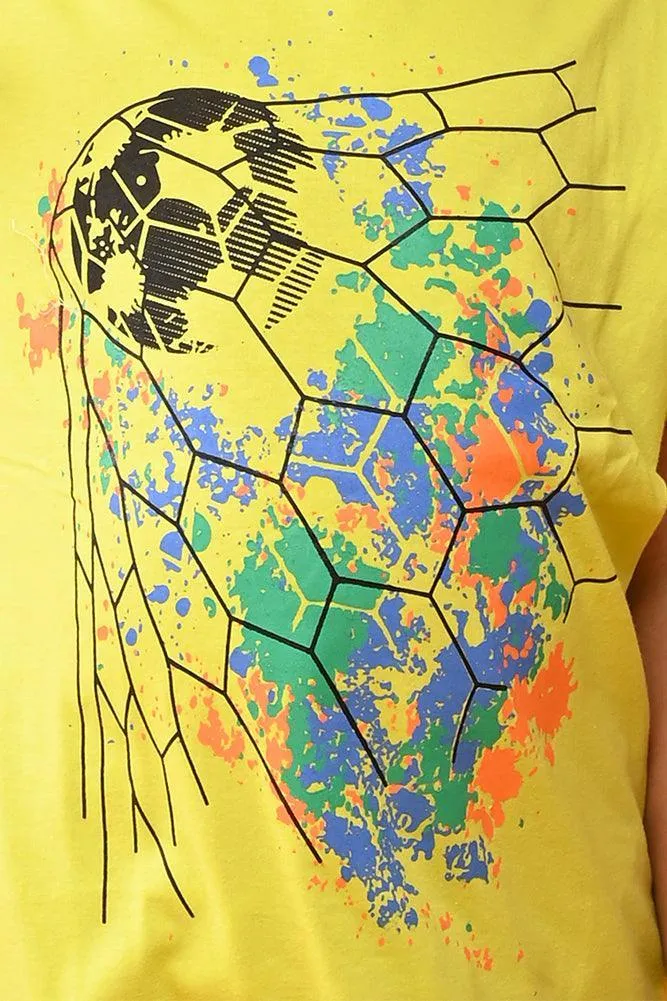 FOOTBALL SHORT SLEEVE T-SHIRT - LIME GREEN