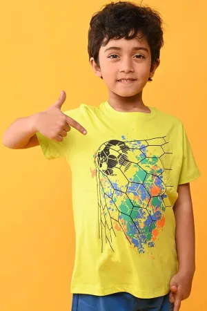 FOOTBALL SHORT SLEEVE T-SHIRT - LIME GREEN