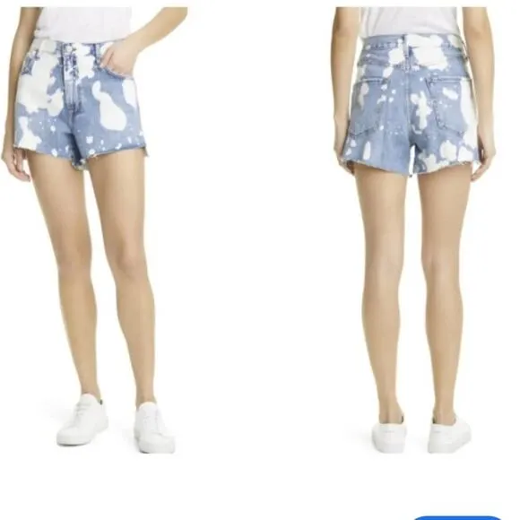 FRAME Le Ultra Baggy Short Tie Dye Jean Shorts Size 26