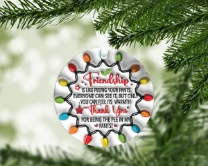 Friendship is Like Peeing Your Pants Funny Ornament
