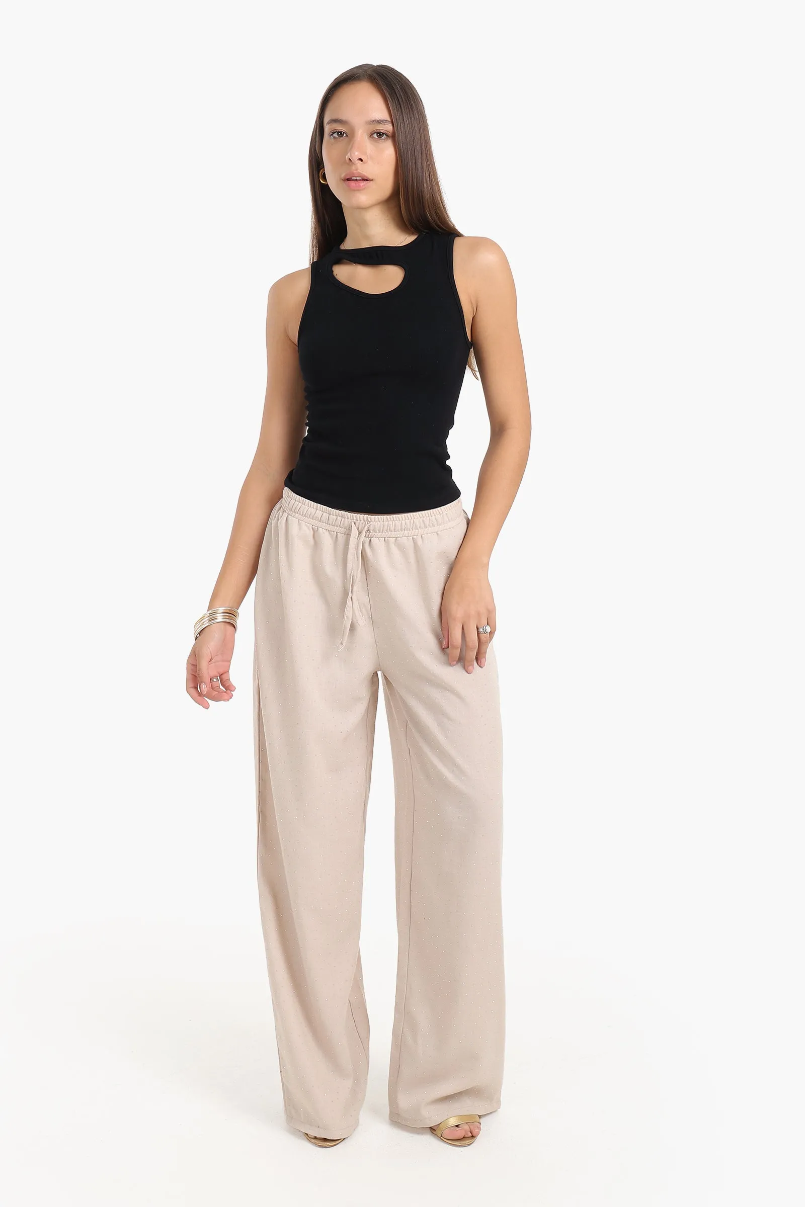 Front Cut Out Sleeveless Top