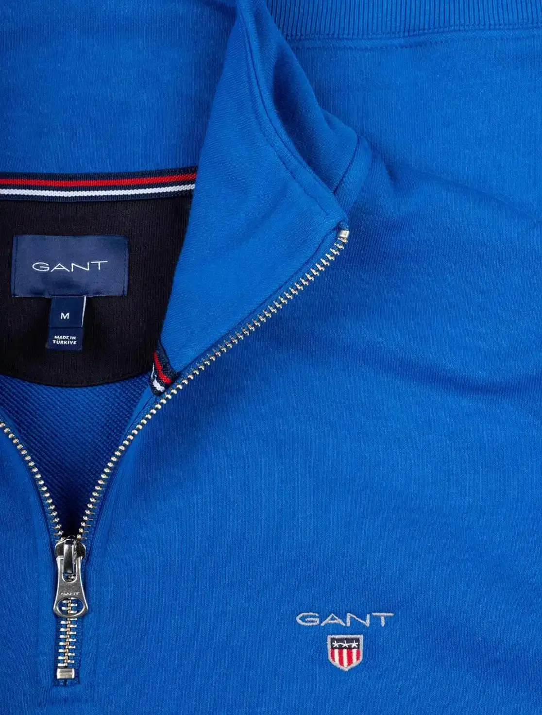 GANT Mens Regular Shield Half Zip Sweatshirt Lapis Blue