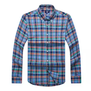 Gant Plain Men's Casual Blue Crest Check Longsleeve Shirt