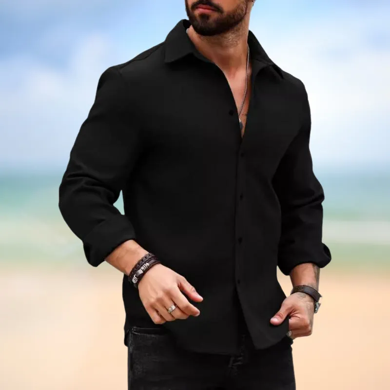 Garrick - Men's Casual Lapel Slim Fit Long Sleeve Shirt