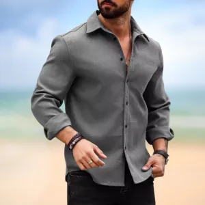 Garrick - Men's Casual Lapel Slim Fit Long Sleeve Shirt