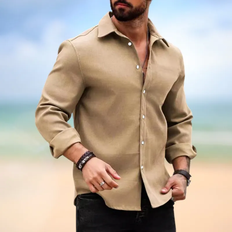 Garrick - Men's Casual Lapel Slim Fit Long Sleeve Shirt