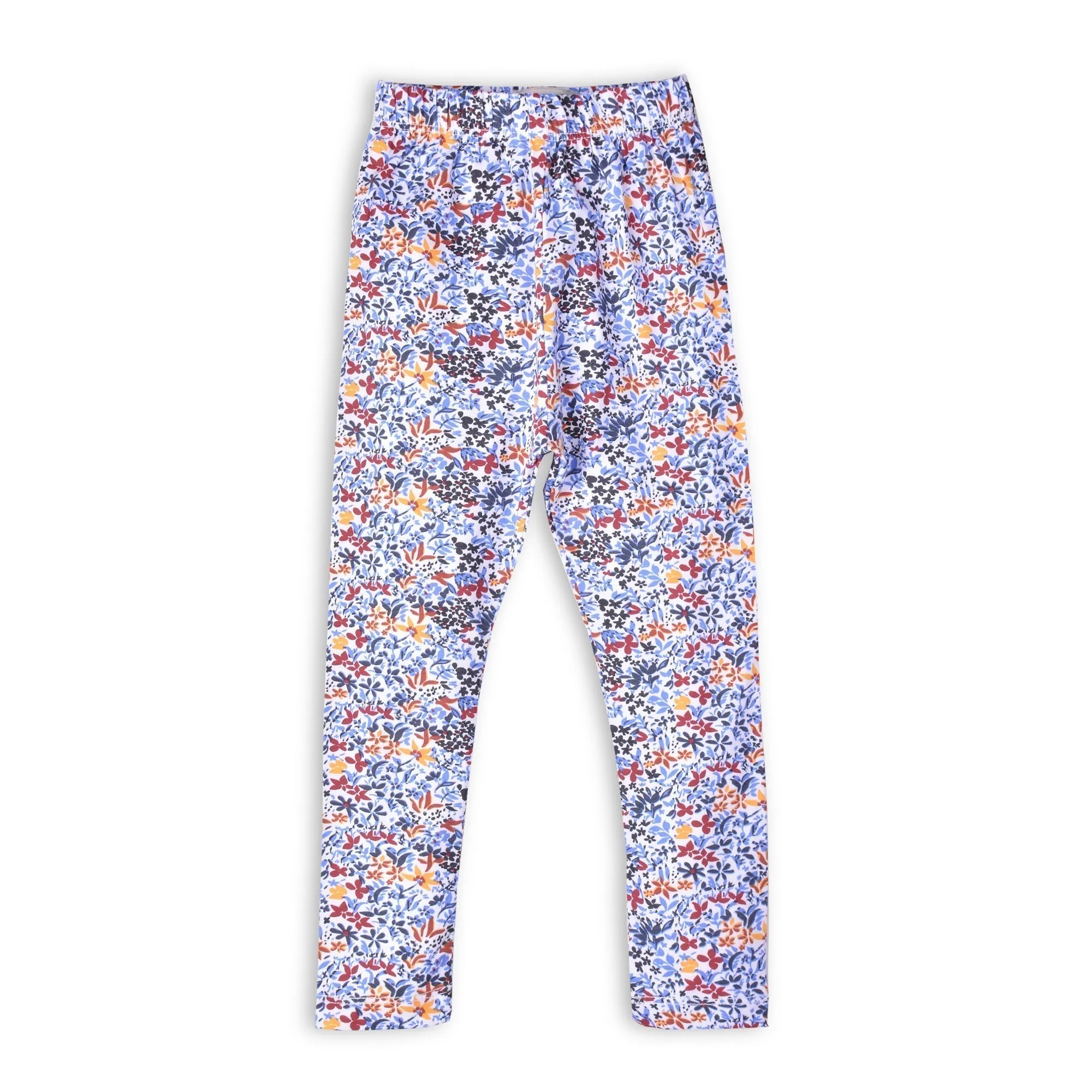 Girls Blue Printed Flower Tight
