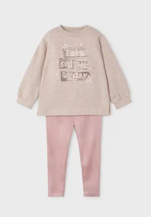 Girls Suede Leggings Set